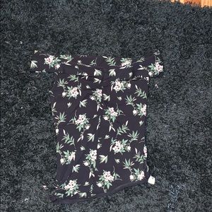 Black off the shoulder floral top